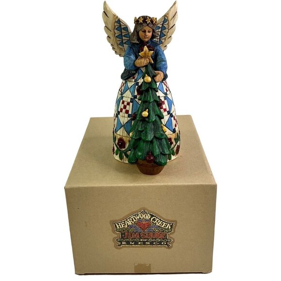 Jim Shore 2002 Angel With Christmas Tree SIGNED Heartwood Creek Original Box VTG